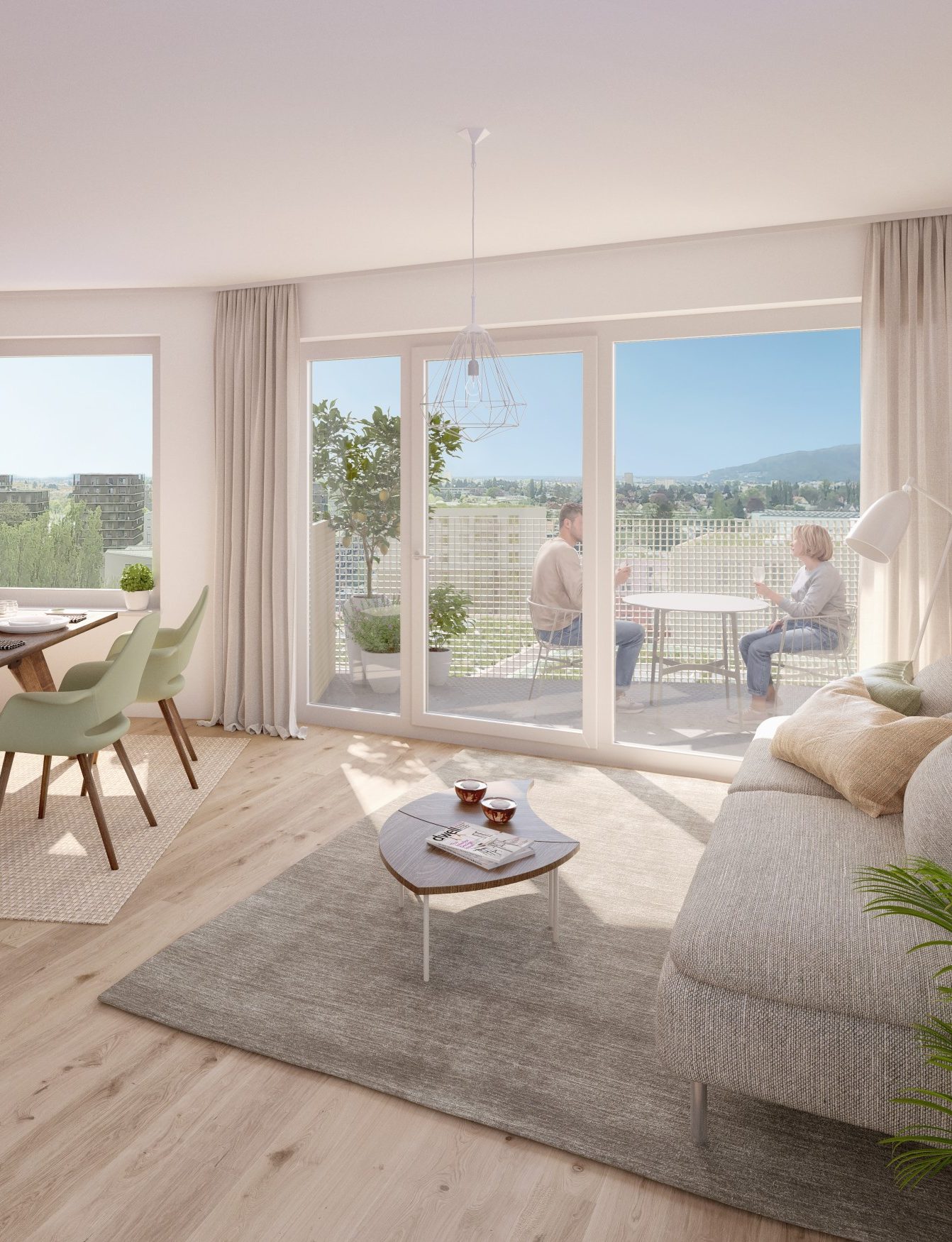Quartier 17 – LUMINA, Häuseransicht, Rendering, Bauträger: ÖSW Wohnbauträger GmbH
