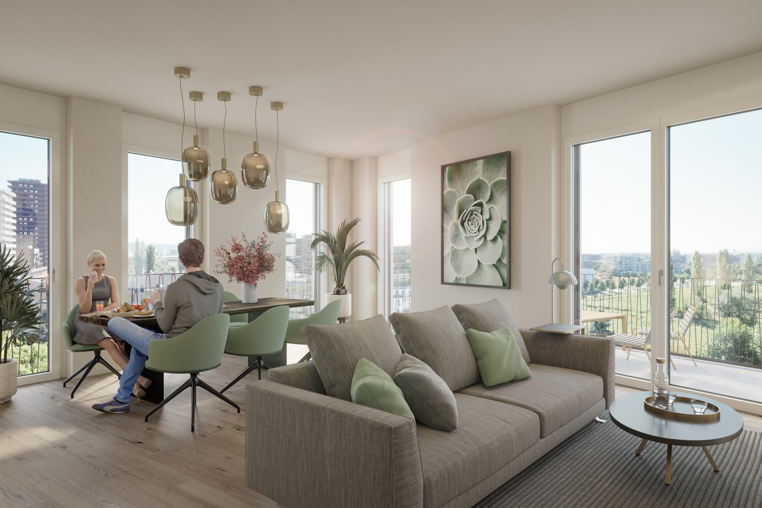 Quartier 17 – LUMINA, Häuseransicht, Rendering, Bauträger: ÖSW Wohnbauträger GmbH